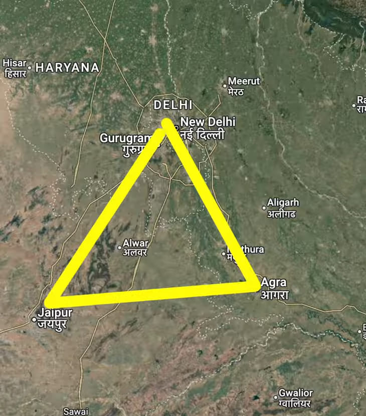 Golden Triangle India itinerary map